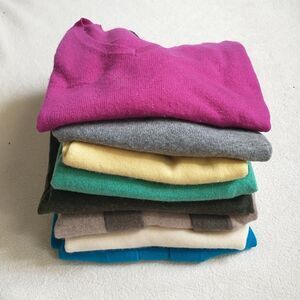 Crafters Lot Of 8 100% Cashmere Sweaters DIY Upcycle Cutters Flawed 3 Lb 10 Oz